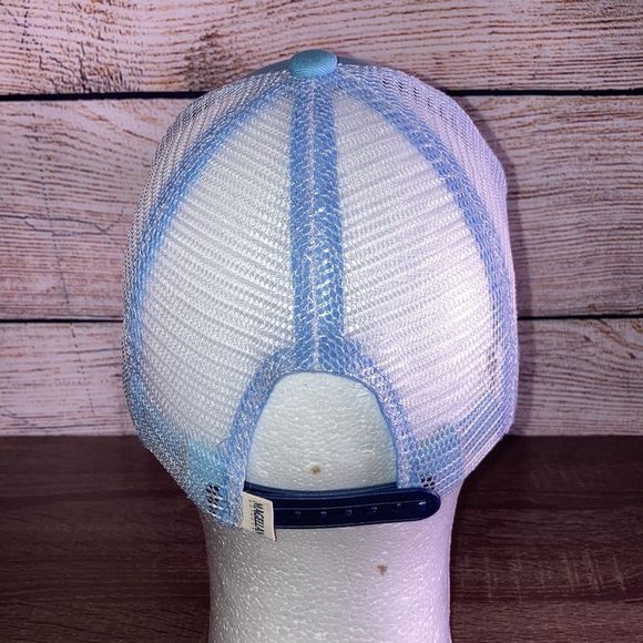 Unisex Magellan Outdoors Fishing Trucker Hat Adjustable Baby Blue & White - Picture 5 of 10